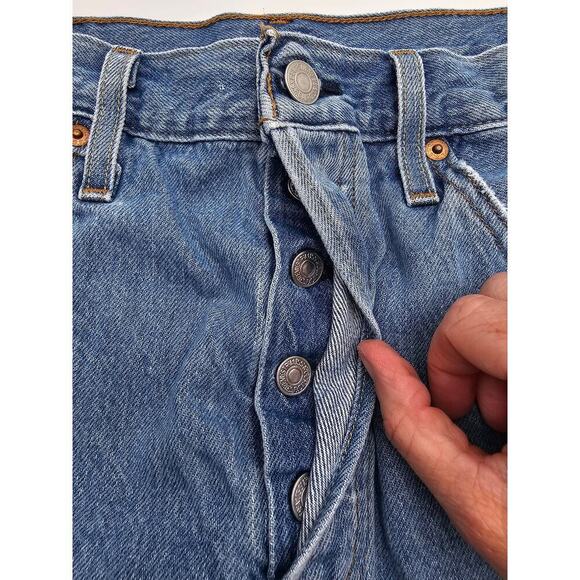 Levi's 501 Women's 29 Denim Blue Cutoff Shorts - Picture 3 of 9